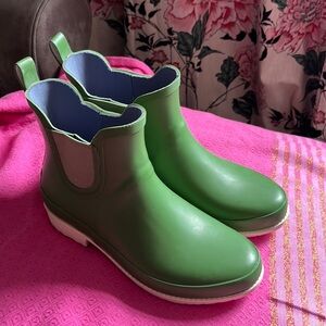 Green Wellie ankle boots